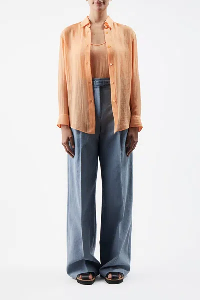 Gabriela Hearst Ferrara Shirt In Cashmere Gause In Fluorescent Orange