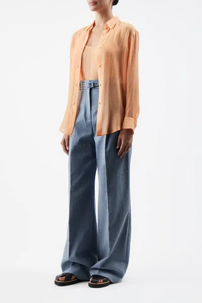 Gabriela Hearst Ferrara Shirt In Cashmere Gause In Fluorescent Orange
