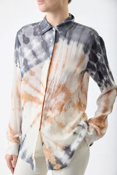 Gabriela Hearst Ferrara Tie-dye Button-front Shirt In Camel Multi