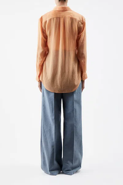 Gabriela Hearst Ferrara Shirt In Cashmere Gause In Fluorescent Orange