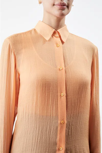 Gabriela Hearst Ferrara Shirt In Cashmere Gause In Fluorescent Orange