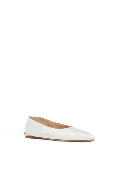 Gabriela Hearst Kati Ballerina Flat Shoe In Cream Leather In Ivory