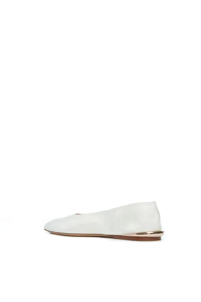 Gabriela Hearst Kati Ballerina Flat Shoe In Cream Leather In Ivory