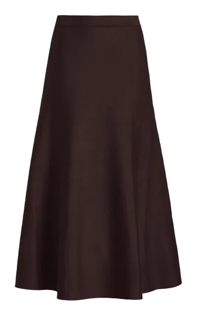 Shop Gabriela Hearst Freddie Skirt In Chocolate Cashmere Wool