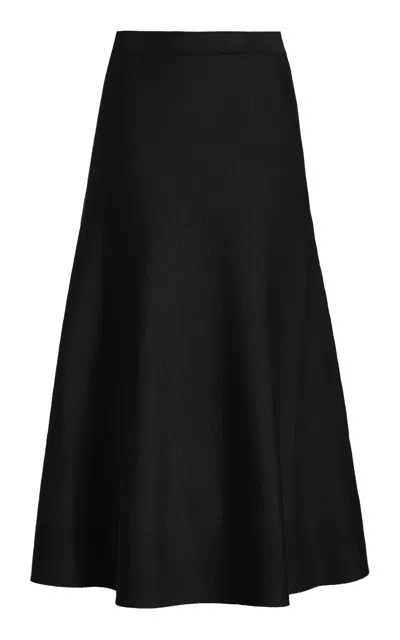 Shop Gabriela Hearst Freddie Knit Skirt In Black Cashmere Wool