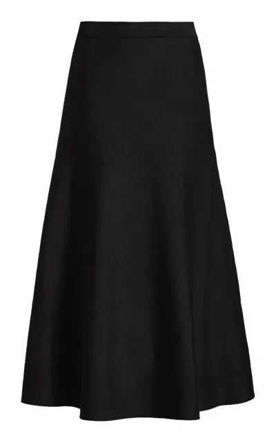 Shop Gabriela Hearst Freddie Skirt In Black Cashmere Wool