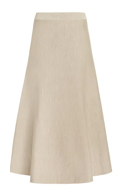 Gabriela Hearst Freddie Skirt In Oatmeal Cashmere Wool In Oatmeal