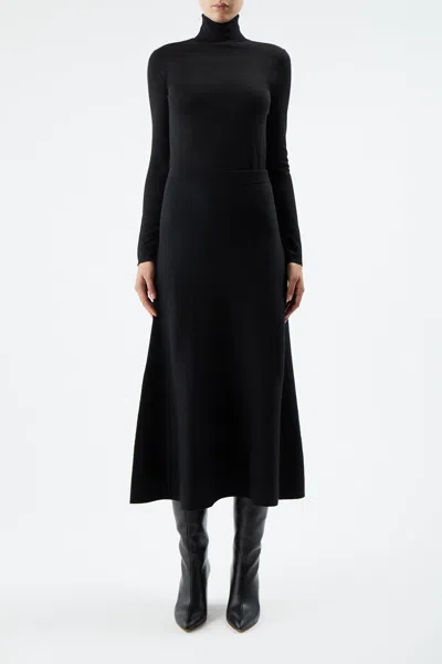 Gabriela Hearst Freddie Wool Blend Knit Midi Skirt In Black