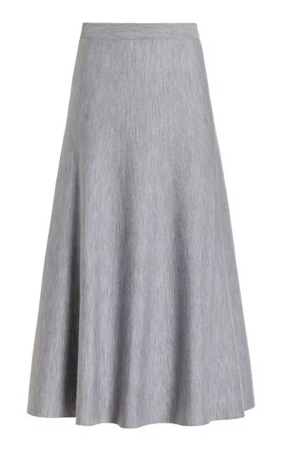 Gabriela Hearst Freddie Midi Wool-cashmere Skirt In Heather Grey