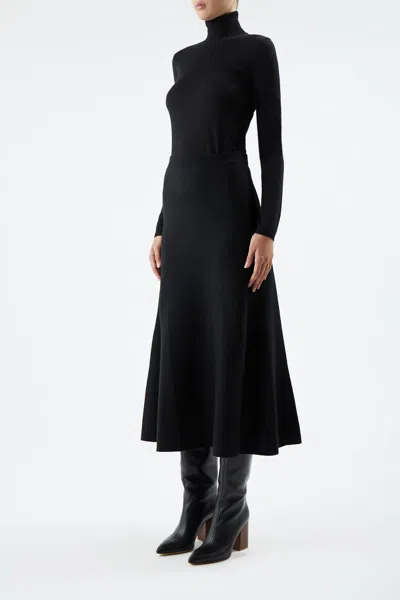 Shop Gabriela Hearst Freddie Skirt In Black Cashmere Wool