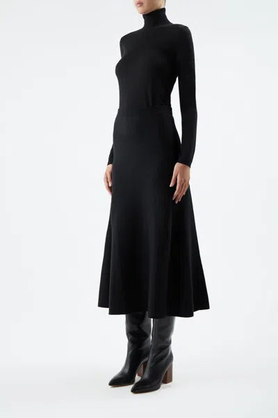 Gabriela Hearst Freddie Wool Blend Knit Midi Skirt In Black