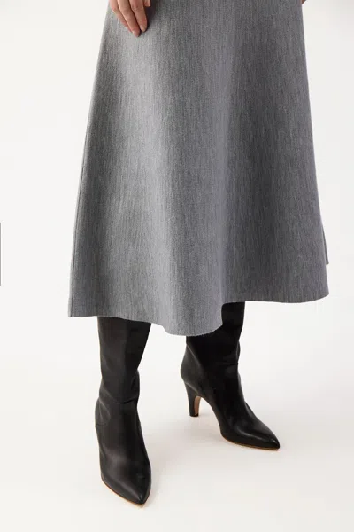 Gabriela Hearst Freddie Midi Wool-cashmere Skirt In Heather Grey