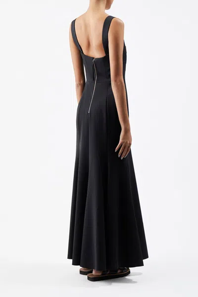 Gabriela Hearst Gail Dress In Wool With Gold Bars In Black