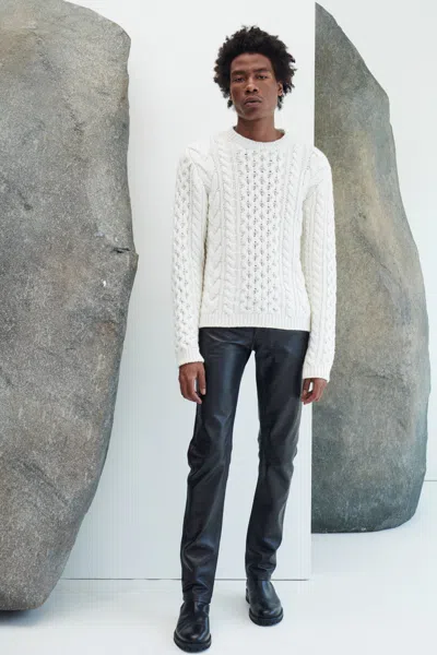 Shop Gabriela Hearst Geoffrey Knit Sweater In Ivory Cashmere