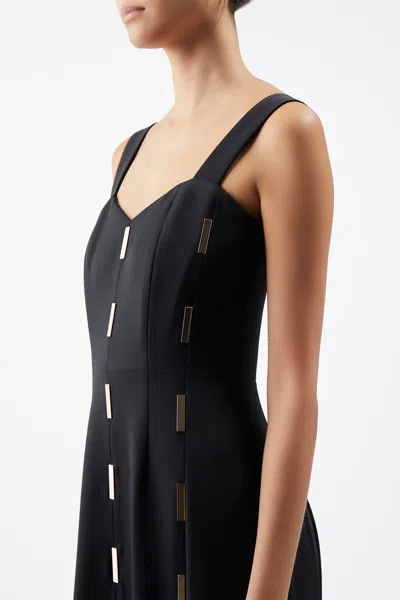 Gabriela Hearst Gail Dress In Wool With Gold Bars In Black