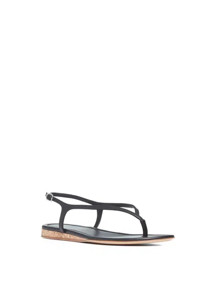 Gabriela Hearst Gia Flat Sandal In Black Leather In Black