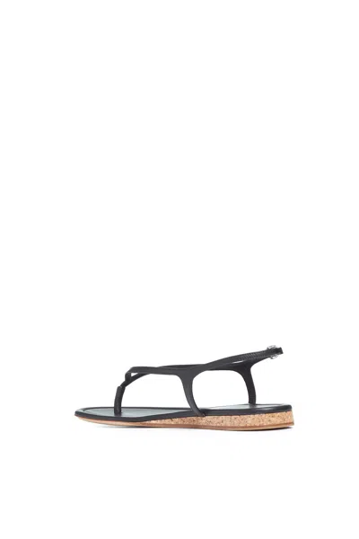 Gabriela Hearst Gia Flat Sandal In Black Leather In Black