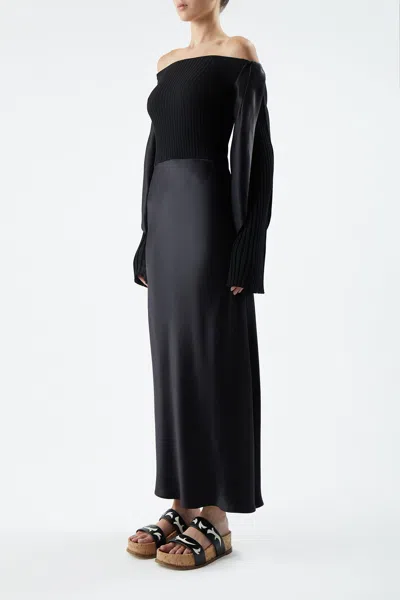 Shop Gabriela Hearst Gilman Dress In Cashmere And Silk In Black