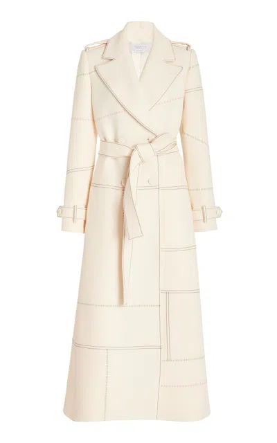 Shop Gabriela Hearst Hamilton Coat In Silk Wool In White