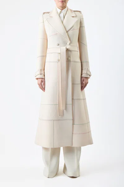 Shop Gabriela Hearst Hamilton Coat In Silk Wool In White