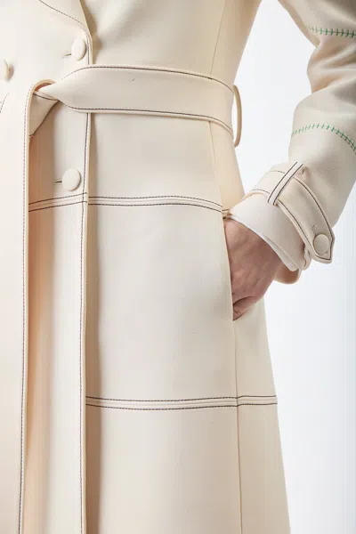 Shop Gabriela Hearst Hamilton Coat In Ivory Silk Wool Cady In White