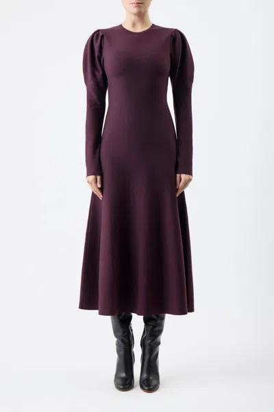 Shop Gabriela Hearst Hannah Dress In Deep Bordeaux Cashmere Wool
