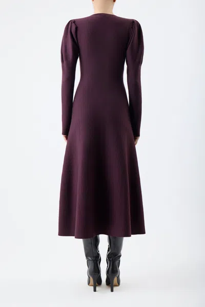 Shop Gabriela Hearst Hannah Dress In Deep Bordeaux Cashmere Wool