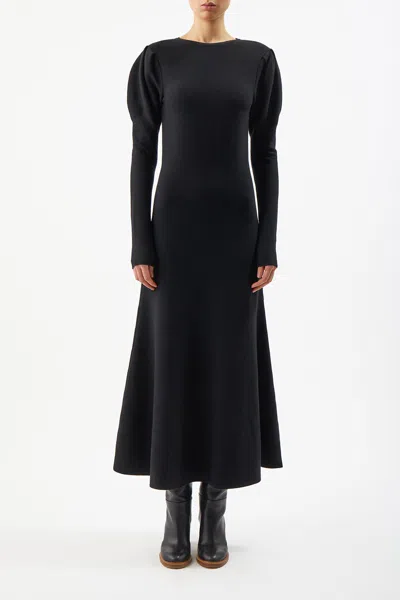 Shop Gabriela Hearst Hannah Knit Dress In Black Merino Wool