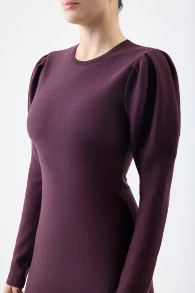 Shop Gabriela Hearst Hannah Knit Dress In Deep Bordeaux Merino Wool Cashmere