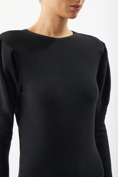 Shop Gabriela Hearst Hannah Knit Dress In Black Merino Wool