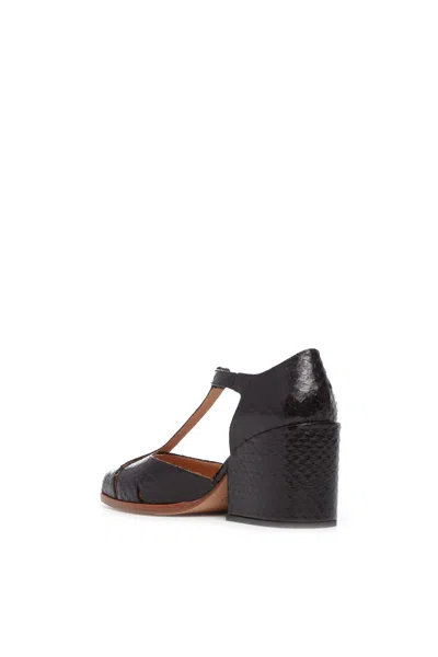 Shop Gabriela Hearst Hawes T-strap Heel In Black Snakeskin