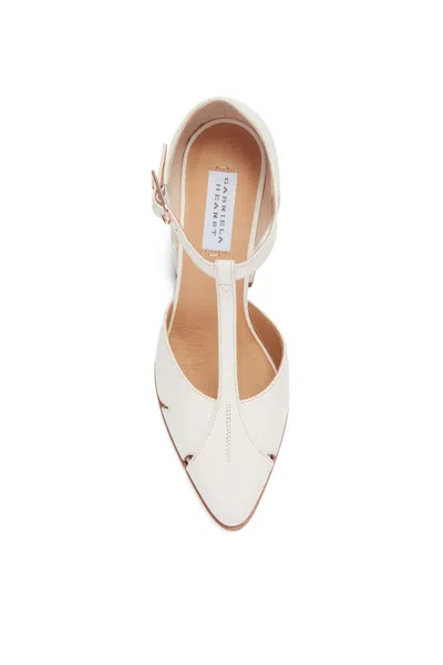 Shop Gabriela Hearst Hawes T-strap Heel In Cream Leather