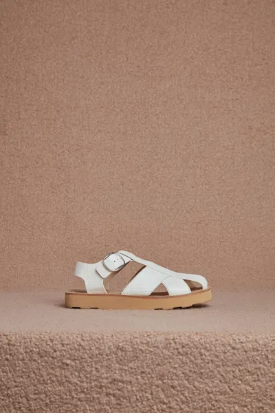 Shop Gabriela Hearst Horatio Flat Sandal In Cream Nappa Leather