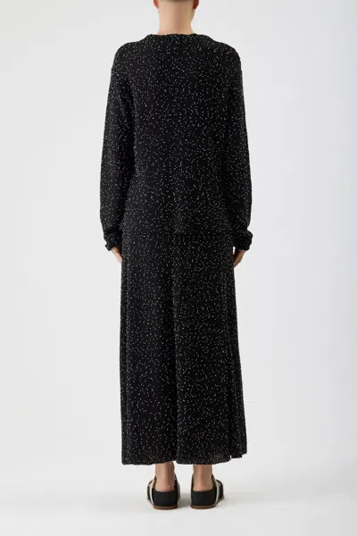 Shop Gabriela Hearst Jan Oversized Knit Sweater In Black Beaded Silk In Black/white