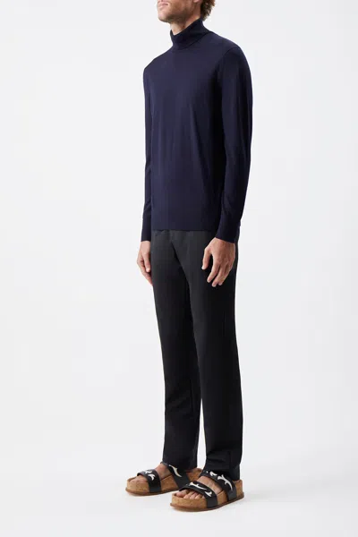 Gabriela Hearst Jermaine Knit Turtleneck In Dark Navy Merino Wool In Dark Navy