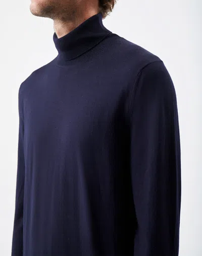 Gabriela Hearst Jermaine Knit Turtleneck In Dark Navy Merino Wool In Dark Navy