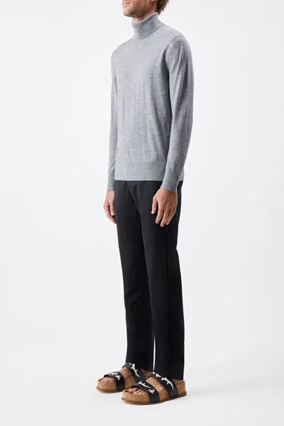 Shop Gabriela Hearst Jermaine Knit Turtleneck In Heather Grey Merino Wool