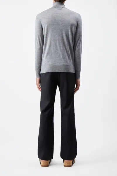 Shop Gabriela Hearst Jermaine Knit Turtleneck In Heather Grey Merino Wool