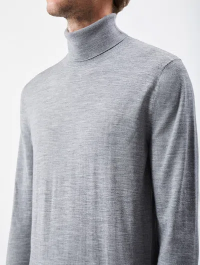 Shop Gabriela Hearst Jermaine Knit Turtleneck In Heather Grey Merino Wool