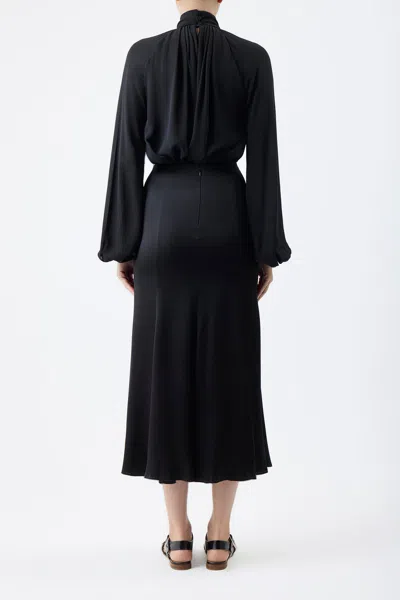 Shop Gabriela Hearst Kiian Pleated Top In Black Silk