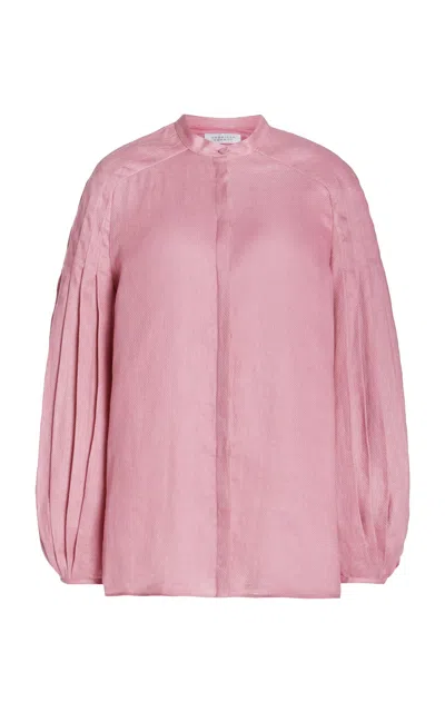 Gabriela Hearst Laetitia Long-sleeved Linen Shirt In Rose Quartz