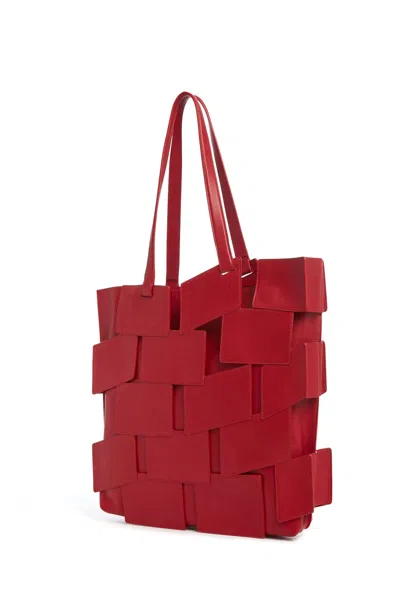 Shop Gabriela Hearst Lacquered Tote Bag In Red Topaz Patchwork Leather