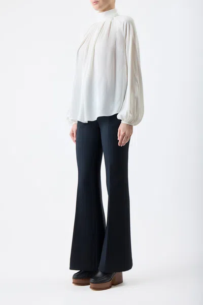 Gabriela Hearst Kiian Pleated Top In Ivory Silk In Ivory