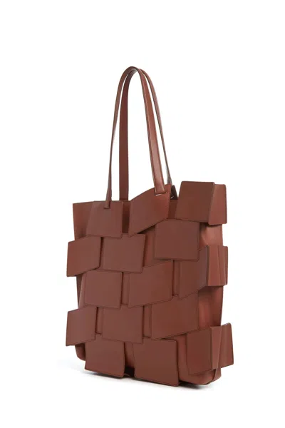 Shop Gabriela Hearst Lacquered Tote Bag In Cognac Patchwork Leather