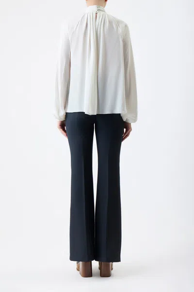 Gabriela Hearst Kiian Pleated Top In Ivory Silk In Ivory