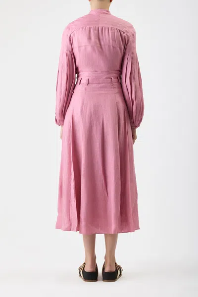Gabriela Hearst Laetitia Long-sleeved Linen Shirt In Rose Quartz