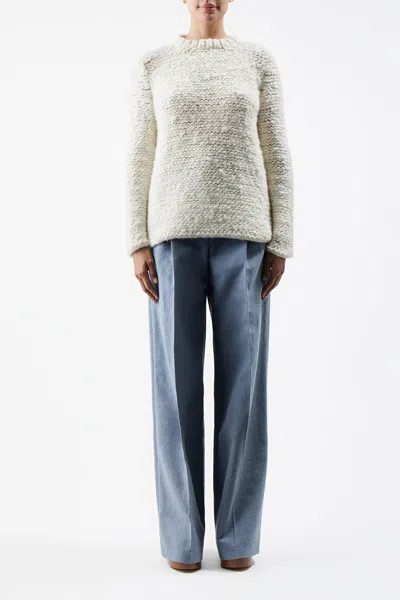 Shop Gabriela Hearst Larenzo Knit Sweater In Ivory Welfat Cashmere