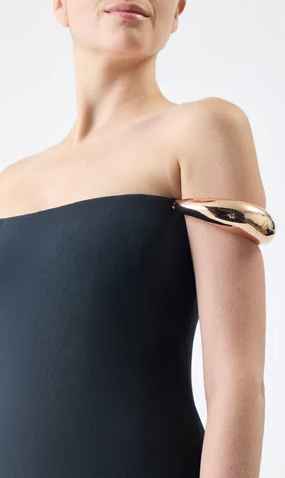 Gabriela Hearst Laurel Top In Silk Wool Cady In Black