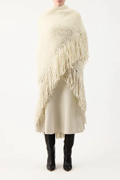 Shop Gabriela Hearst Lauren Knit Wrap In Ivory Welfat Cashmere
