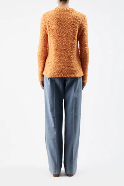 Shop Gabriela Hearst Larenzo Knit Sweater In Fluorescent Orange Welfat Cashmere
